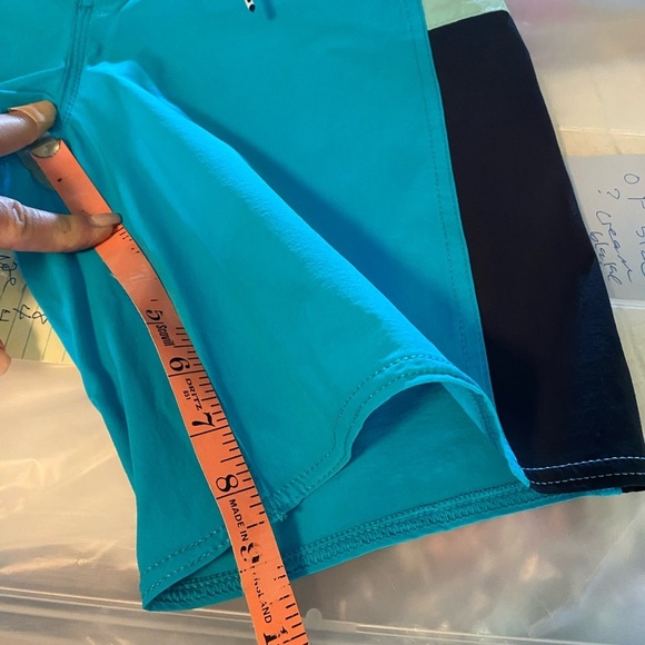 Volcom Boys Board Shorts Swim Suit Pockets blue black size 16 - Picture 12 of 14